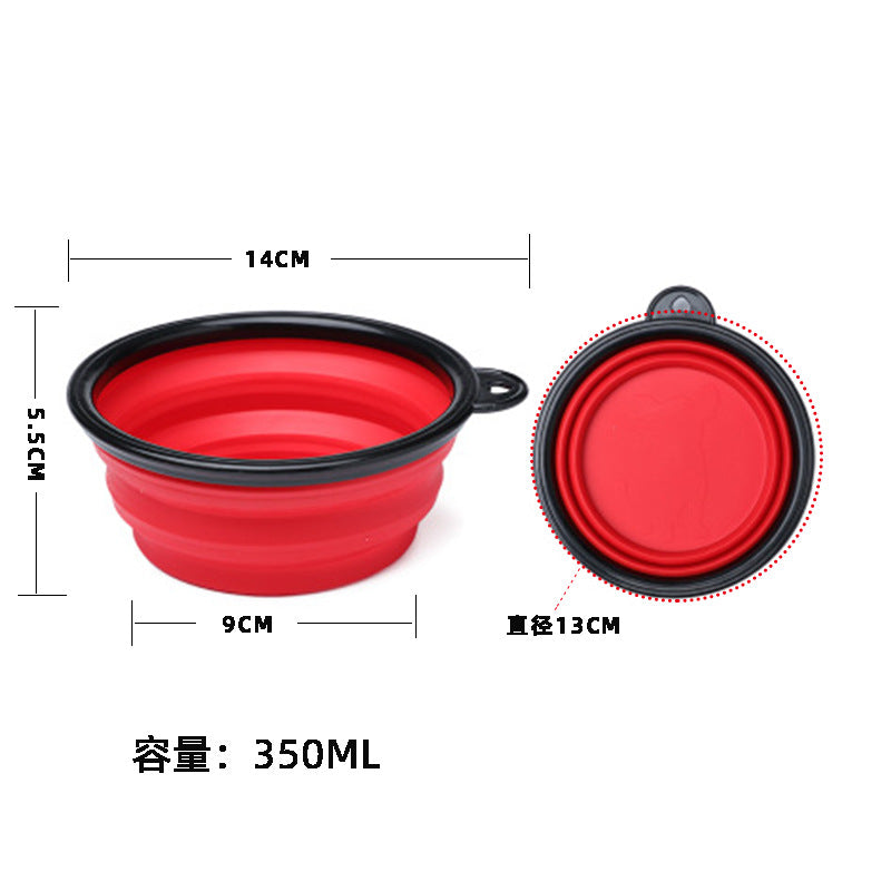 Food-grade silicone dog bowl/cat bowl, outdoor folding bowl/dog basin