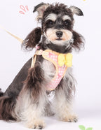 New style pet leash with bow, checkered pattern, Korean style, specially designed for small dogs, explosion-proof.