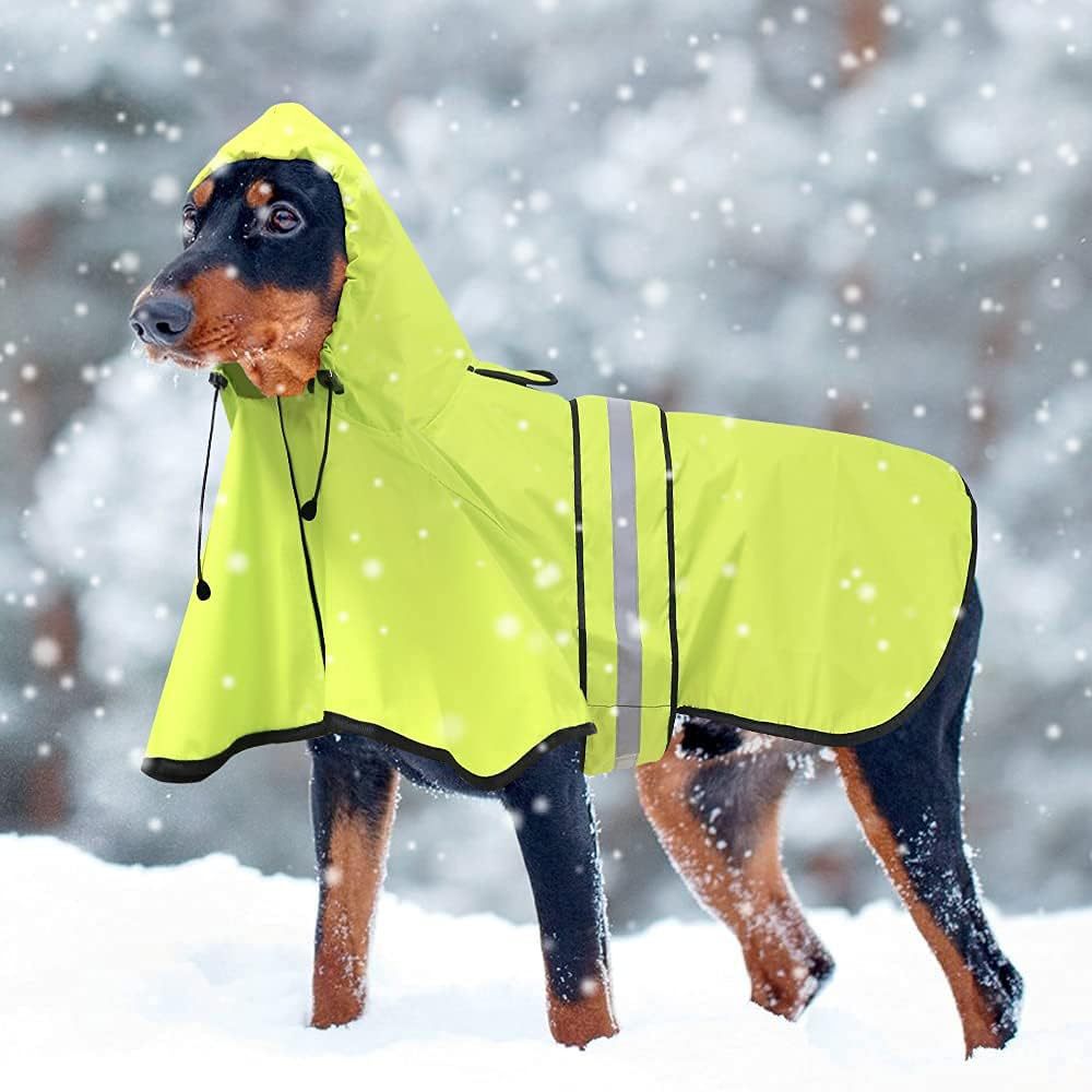Waterproof, thickened reflective raincoat, large and small dog raincoat, Kefie raincoat