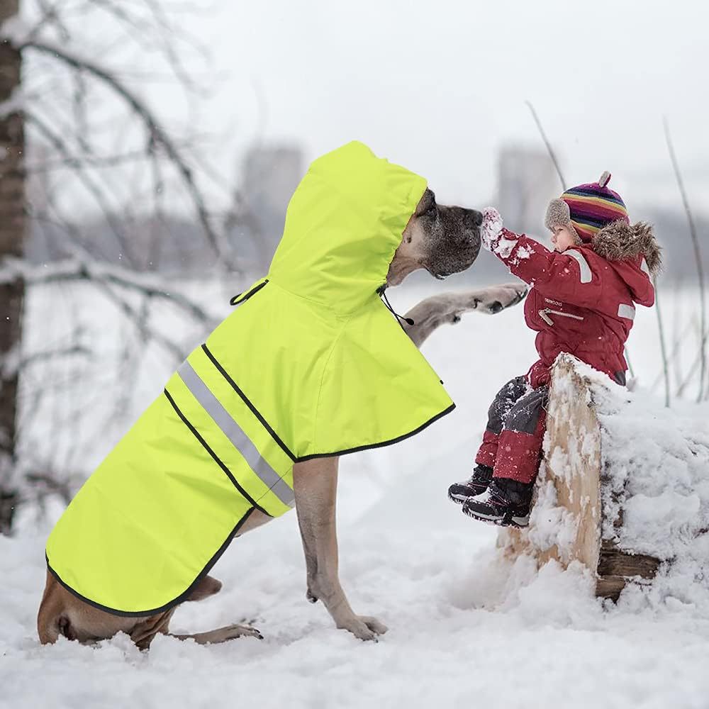 Waterproof, thickened reflective raincoat, large and small dog raincoat, Kefie raincoat