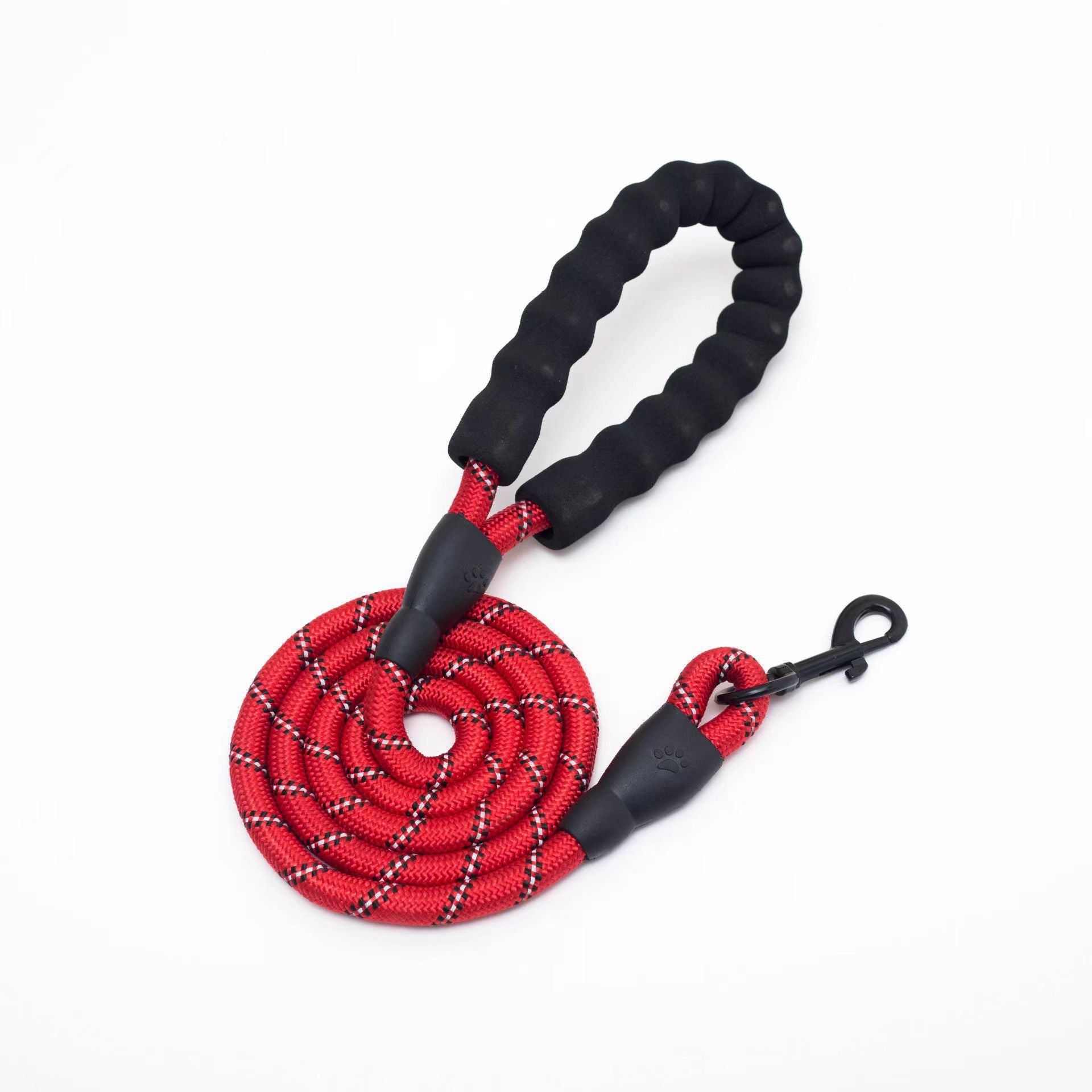 Pet supplies reflective leash, multi-colored nylon round rope, large and medium-sized explosion-proof dog leash, foam handle leash