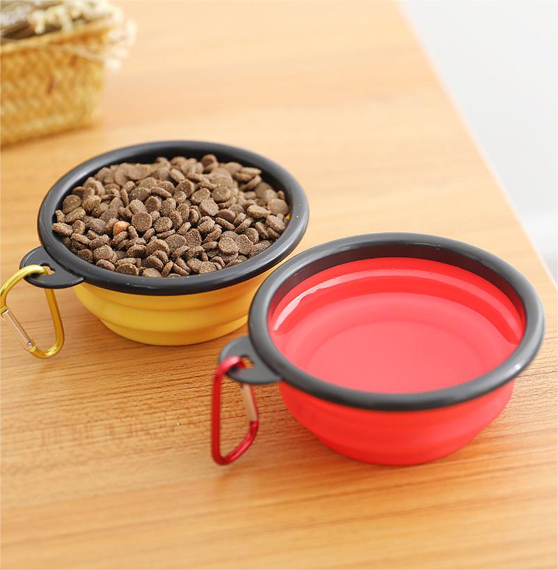 Food-grade silicone dog bowl/cat bowl, outdoor folding bowl/dog basin